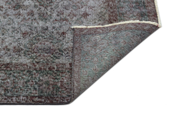 Gri Anadolu Geometrik Çiçekli Yün Halı 175x277 - Özel Seri