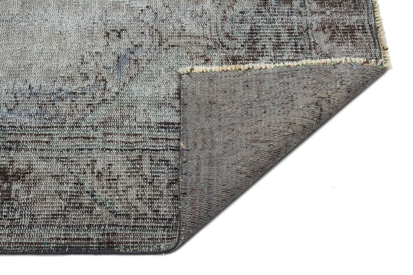 Gri Anadolu Geometrik Çiçekli Yün Halı 191x285 - Özel Seri
