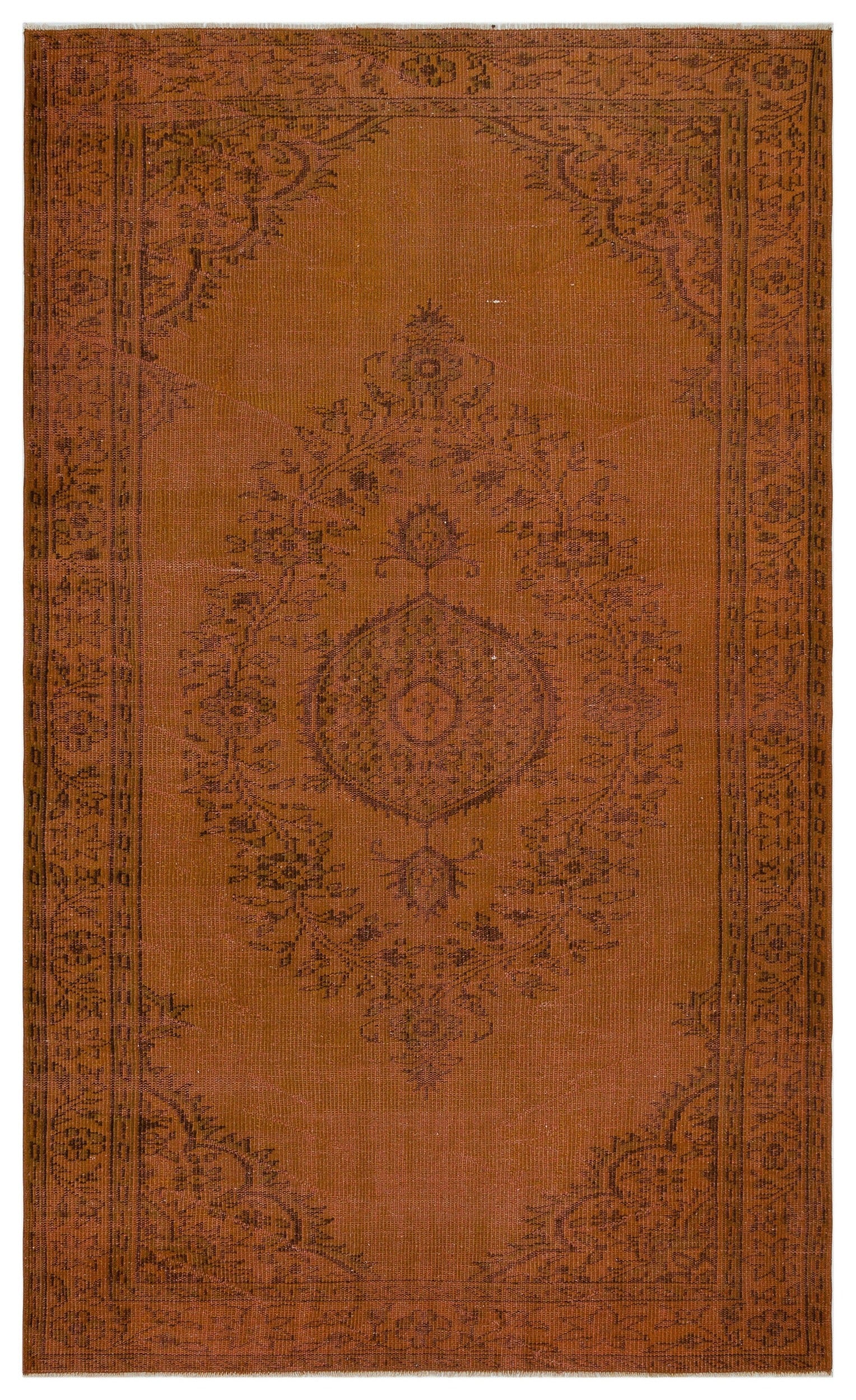 Atina Kahverengi Eskitme Yün El Dokuma Halısı 164 x 277 Apex Unique