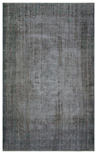 Eskitme Soyut Desenli Gri ve Turkuaz El Dokuma Halı 162x269 cm