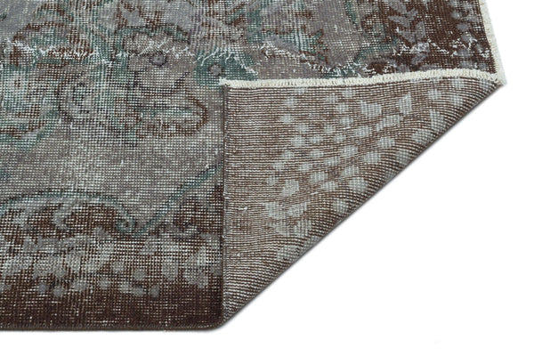 Gri Anadolu Geometrik Çiçekli Yün Halı 171x304 - Özel Seri