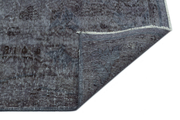 Gri Anadolu Geometrik Çiçekli Yün Halı 161x277 - Özel Seri