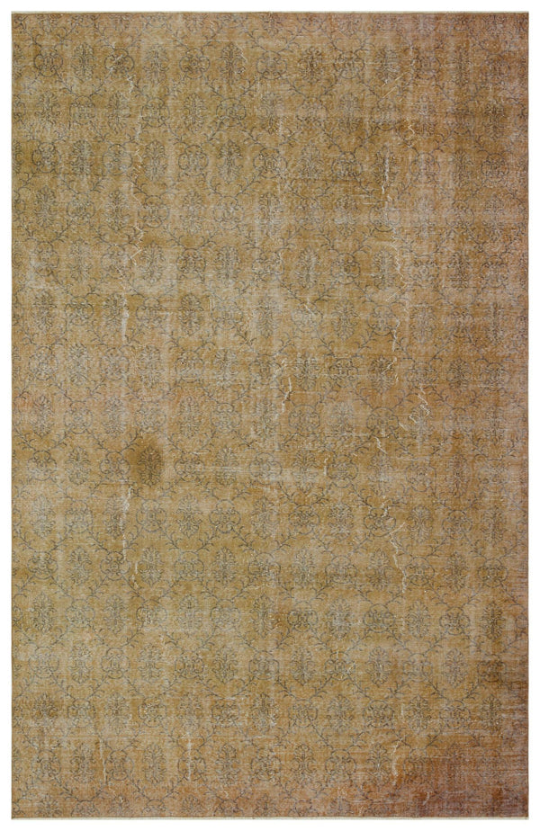 Hardal Krem Anadolu Çiçekli Yün Halı 220x335 - Özel Seri