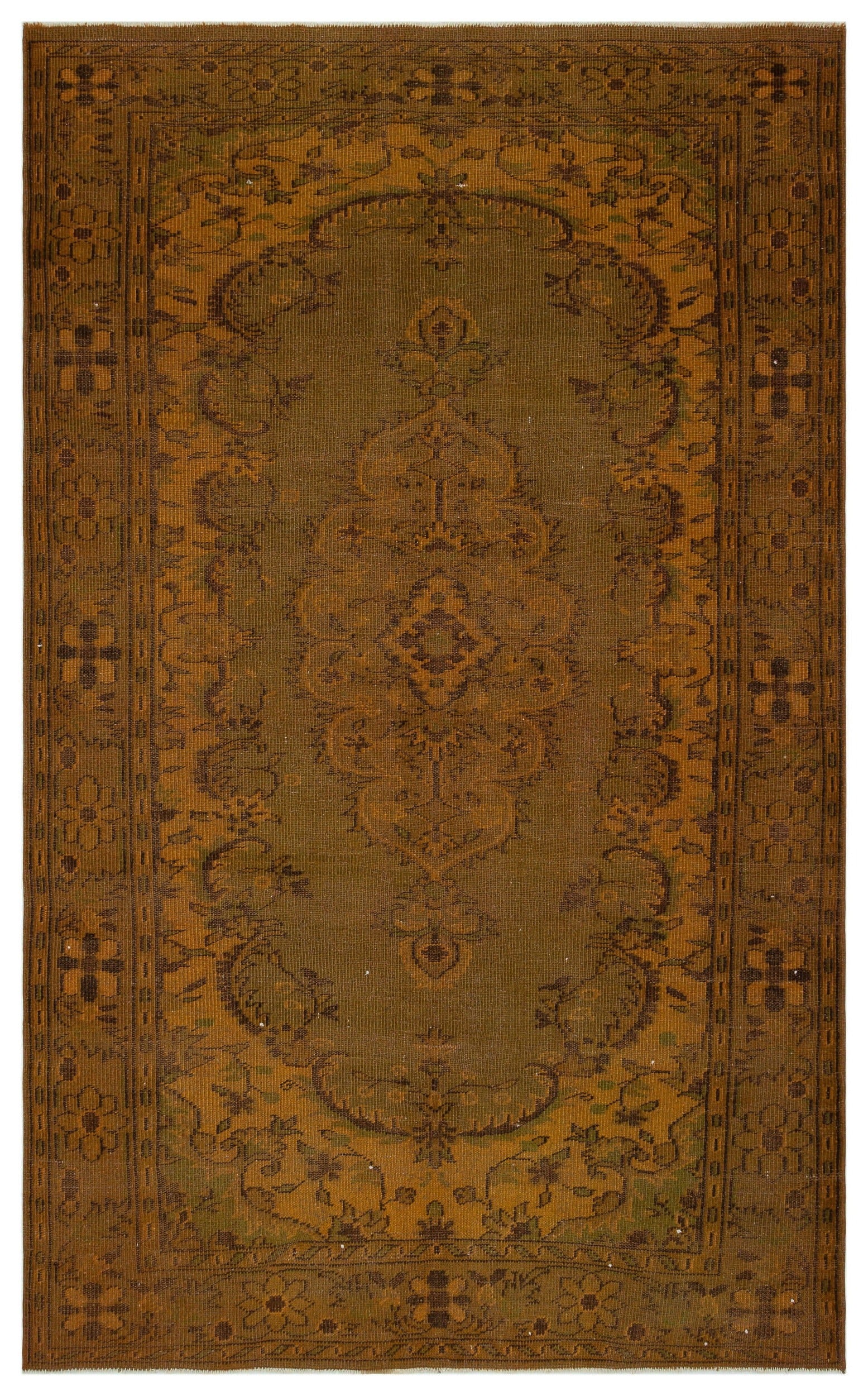 Atina Kahverengi Eskitme Yün El Dokuma Halısı 172 x 285 Apex Unique