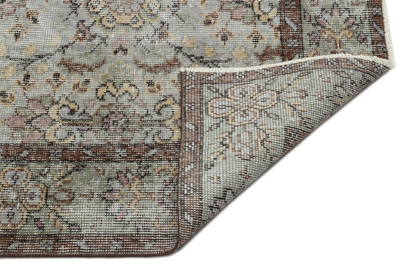 Gri Anadolu Eskitme Geometrik Yün Halı 174x290 - Özel Seri