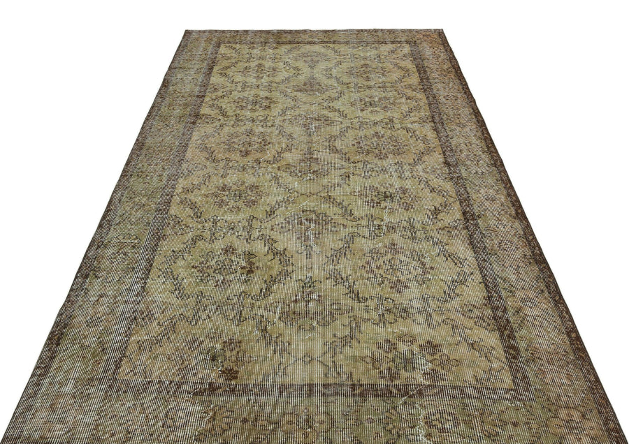 Yeşil Anadolu Eskitme Geometrik Yün Halı 155x264 - Özel Seri