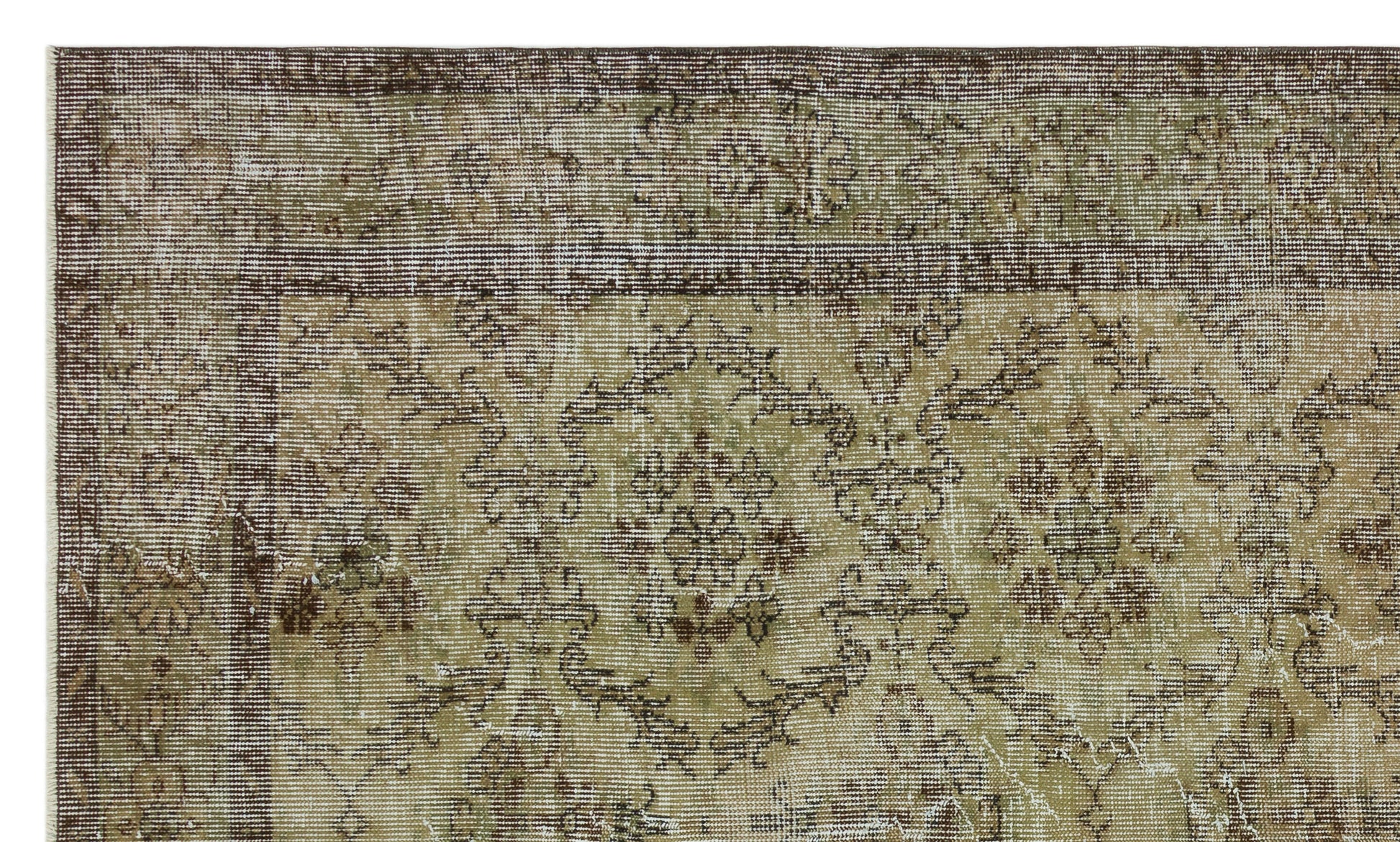 Atina Yeşil Eskitme Yün El Dokuma Halısı 155 x 264 Apex Unique