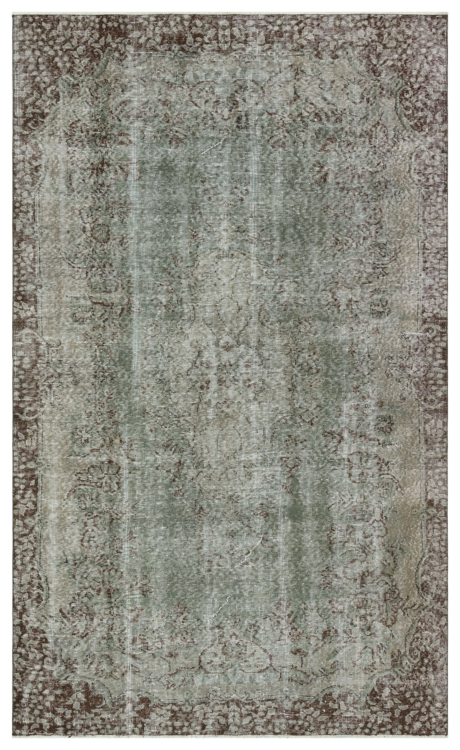 Atina Gri Eskitme Yün El Dokuma Halısı 162 x 270 Apex Unique