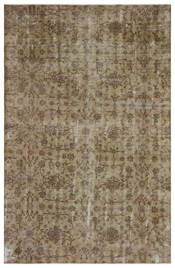 Bej Krem Anadolu Çiçekli Yün Halı 193x281 - Özel Seri