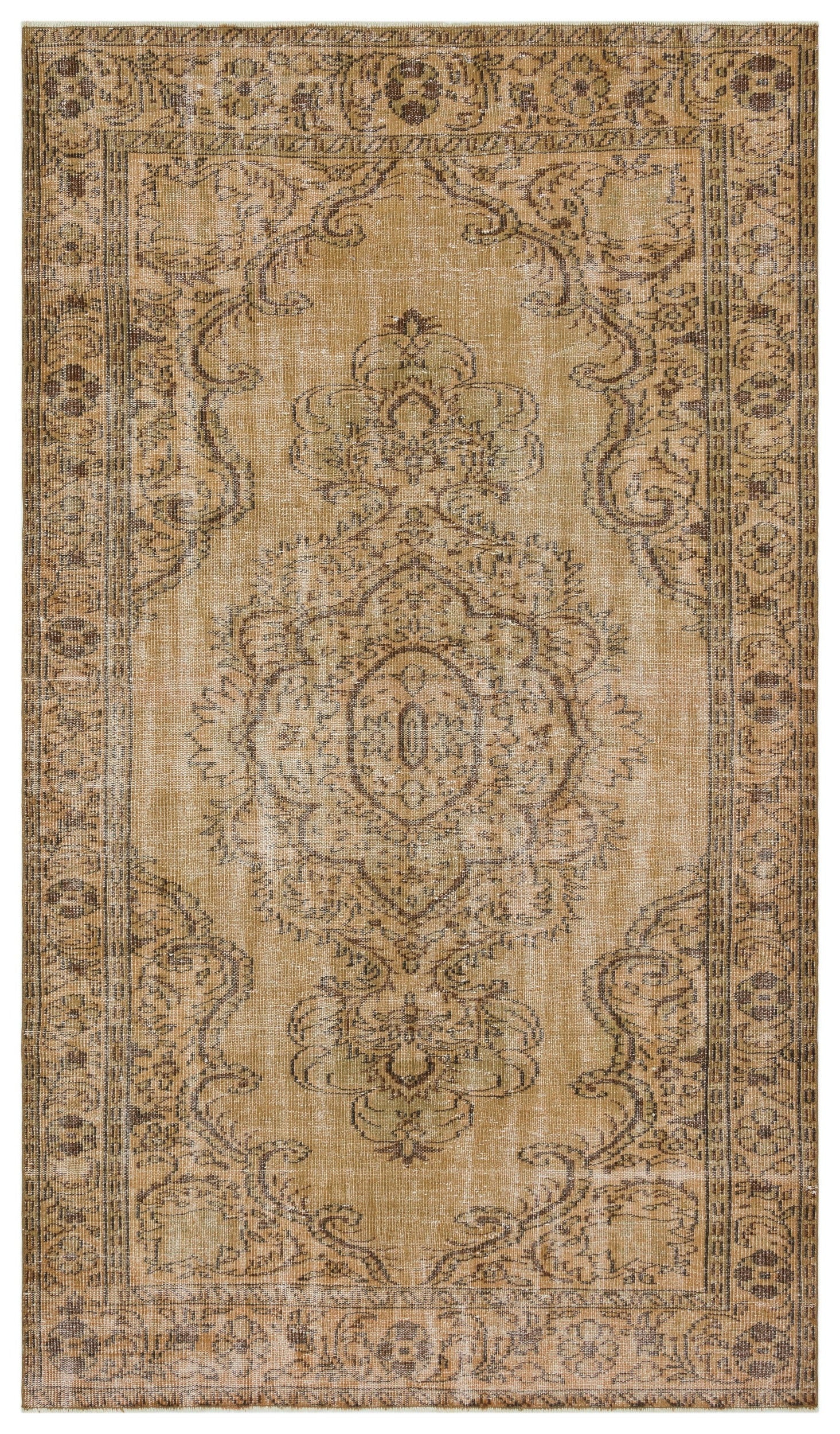 Atina Kahverengi Eskitme Yün El Dokuma Halısı 166 x 290 Apex Unique