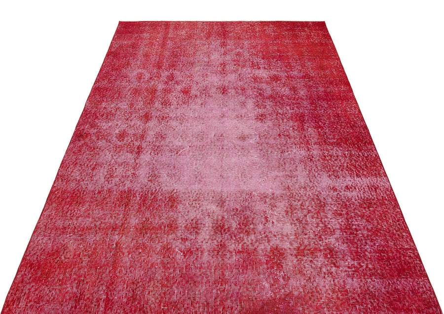 Kırmızı Anadolu Eskitme Modern Yün Halı 143x224 - Özel Seri