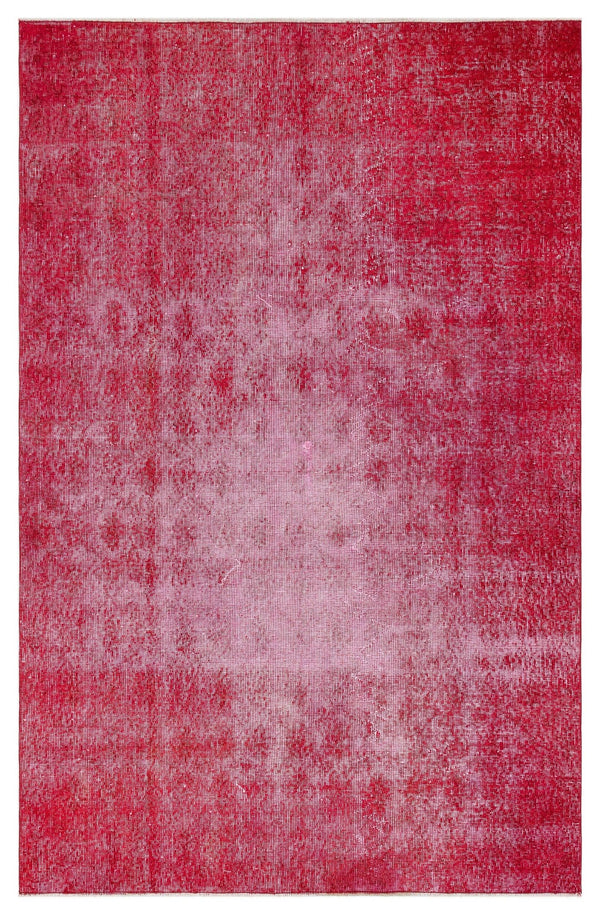Kırmızı Anadolu Eskitme Modern Yün Halı 143x224 - Özel Seri