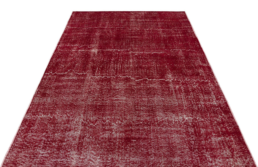 Kırmızı Anadolu Eskitme Modern Yün Halı 164x254 - Özel Seri