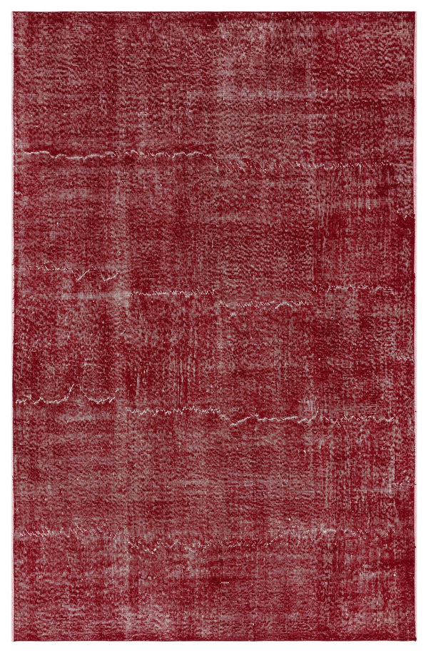 Kırmızı Anadolu Eskitme Modern Yün Halı 164x254 - Özel Seri