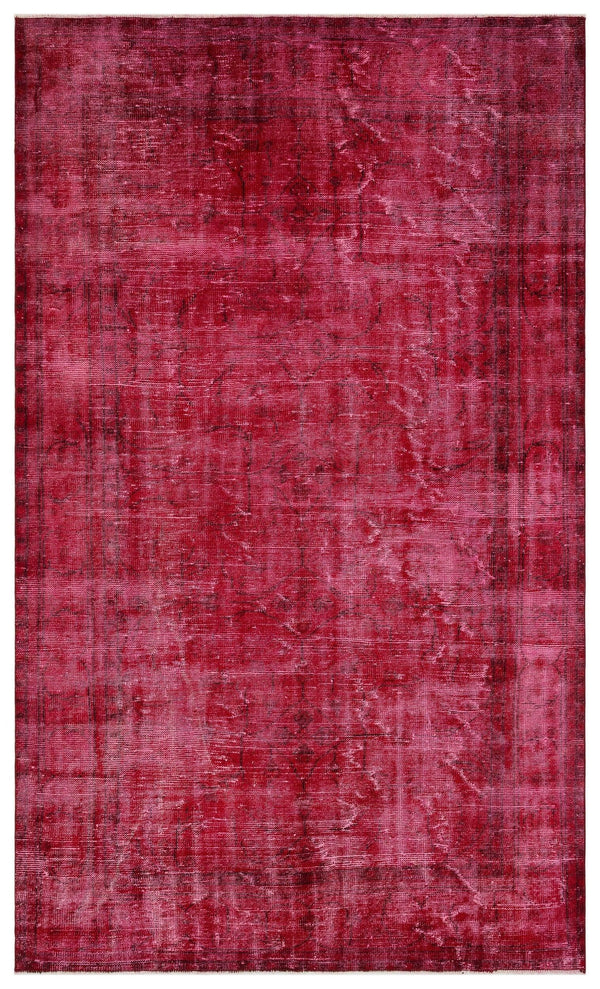 Kırmızı Anadolu Eskitme Madalyonlu Yün Halı 194x308 - Özel Seri