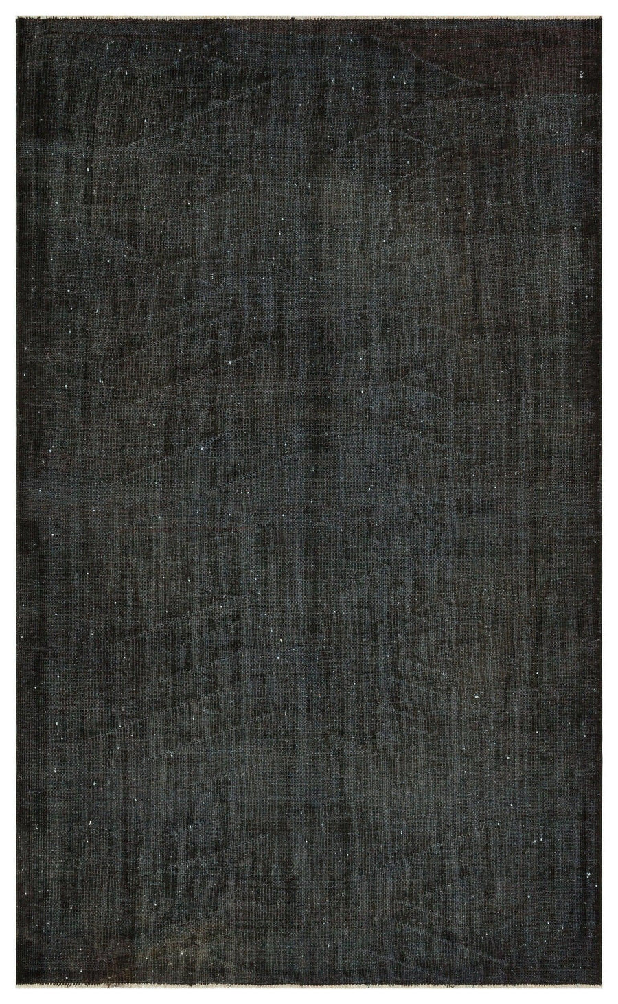 Solid Black Distressed Hand-Knotted Wool Rug 175x285 cm (5'9" x 9'4") – in the hallway