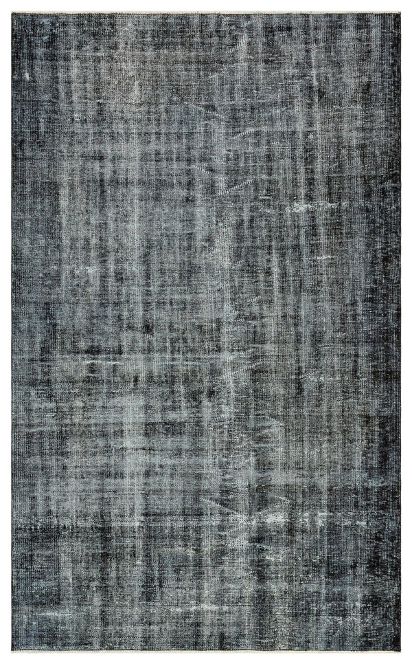 Siyah Eskitme Modern Yün Halı 167x274