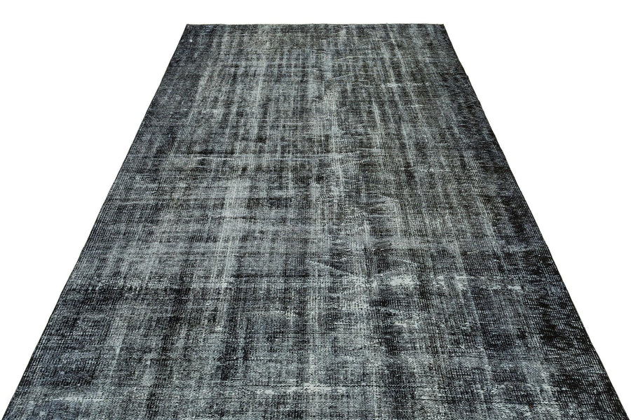 Siyah Eskitme Modern Yün Halı 167x274
