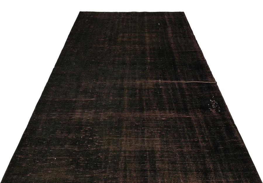 Siyah Eskitme Geometrik Yün Halı 158x240