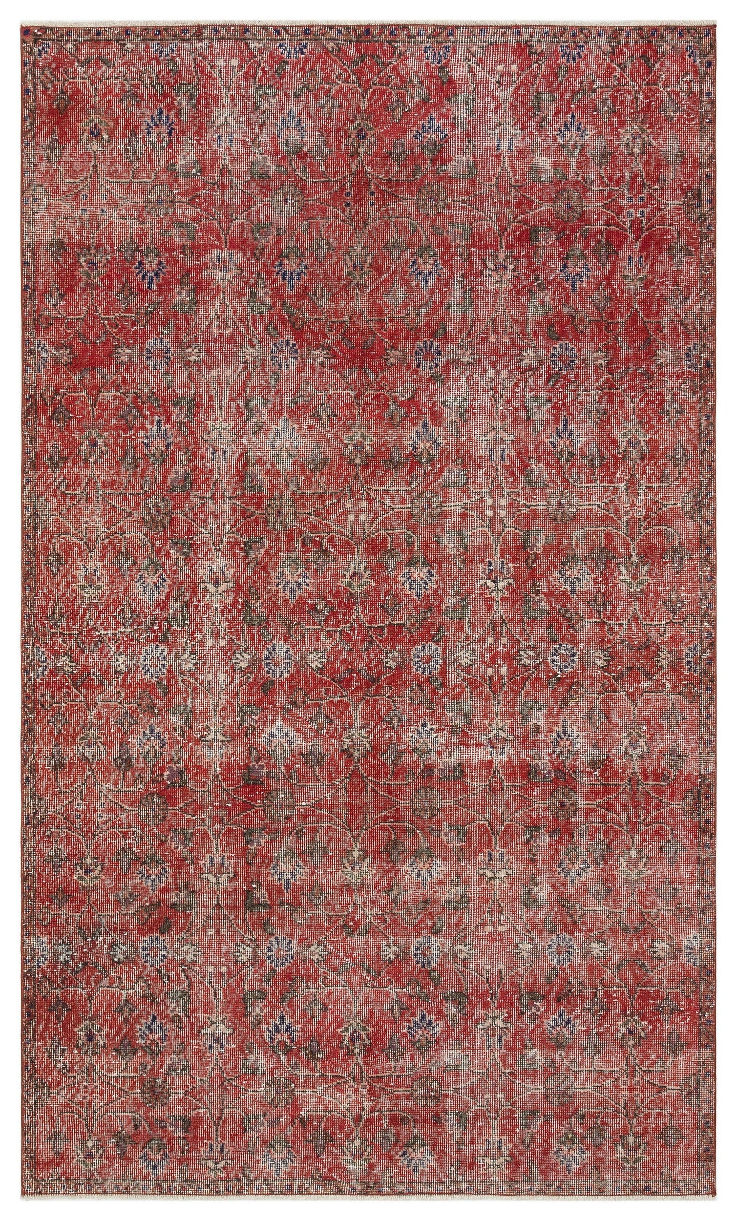 Atina Kırmızı Eskitme Yün El Dokuma Halısı 153 x 256 Apex Unique