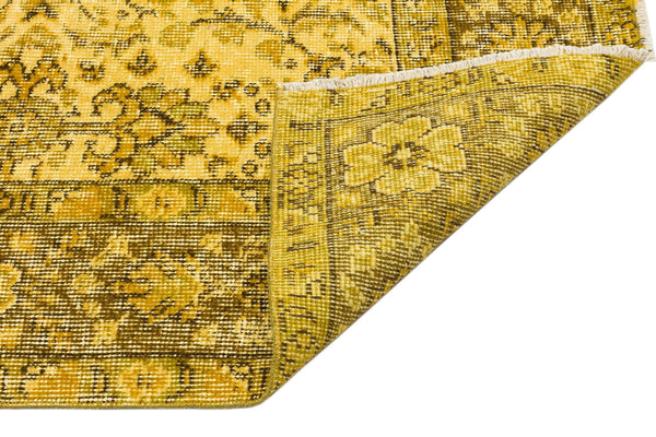 Sarı Anadolu Eskitme Geometrik Yün Halı 169x261 - Özel Seri