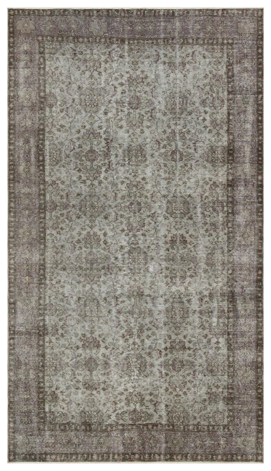 Gri Anadolu Geometrik Klasik Yün Halı 162x285 - Özel Seri