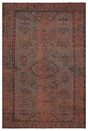 Atina Kahverengi Eskitme Yün El Dokuma Halısı 176 x 268 Apex Unique