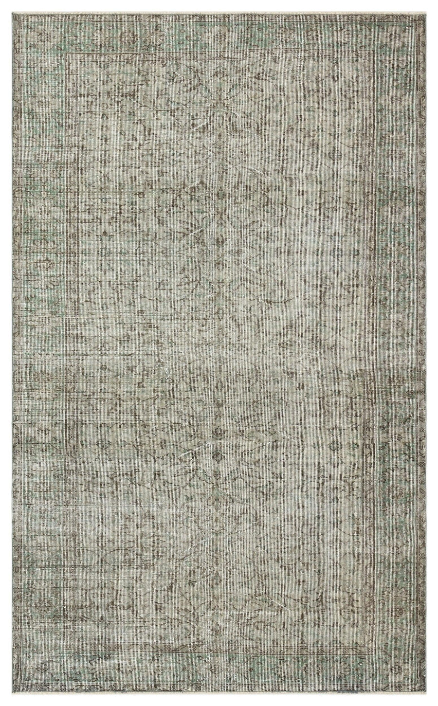Gri Anadolu Geometrik Klasik Yün Halı 164x269 - Özel Seri