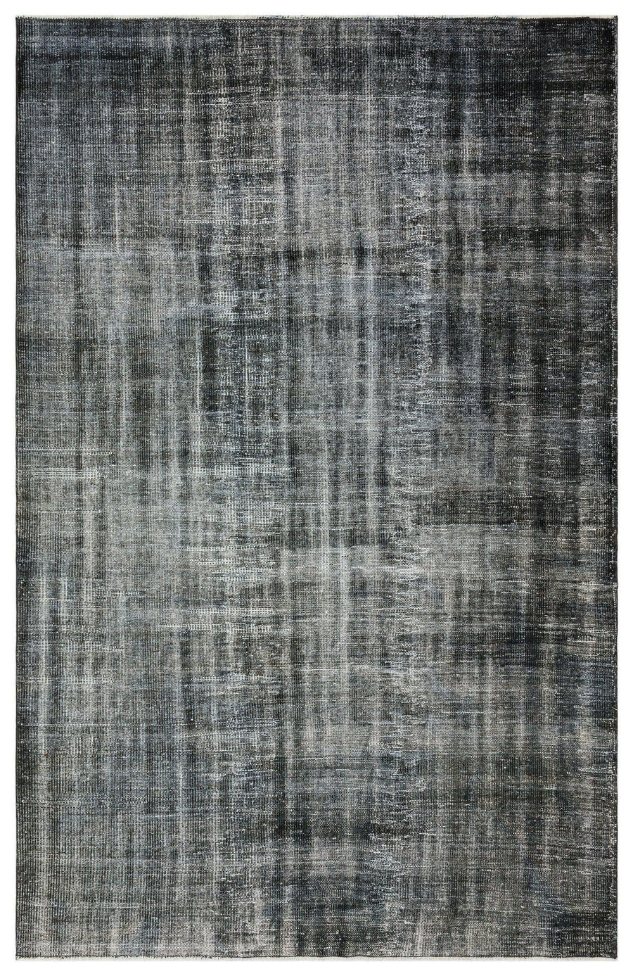 Siyah Eskitme Modern Yün Halı 184x278