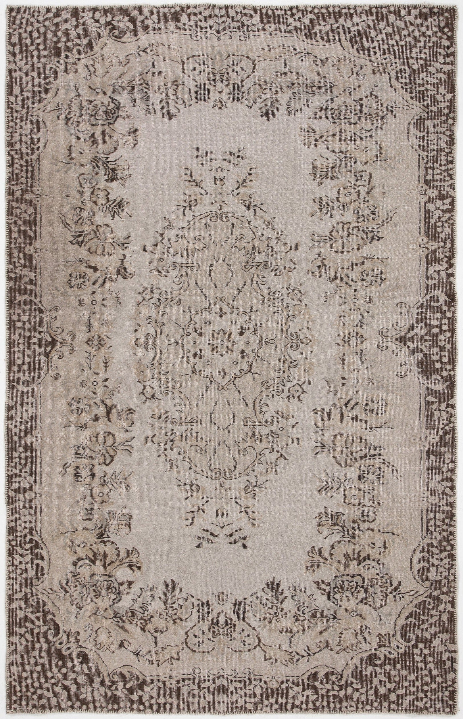 Atina Bej Eskitme Yün El Dokuma Halısı 172 x 270 Apex Unique