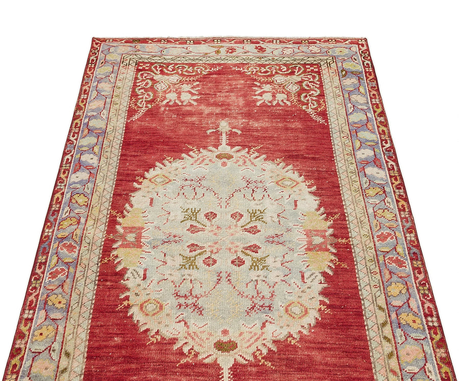 Kırmızı Anadolu Bohem Çiçekli Yün Halı 100x137 - Özel Seri