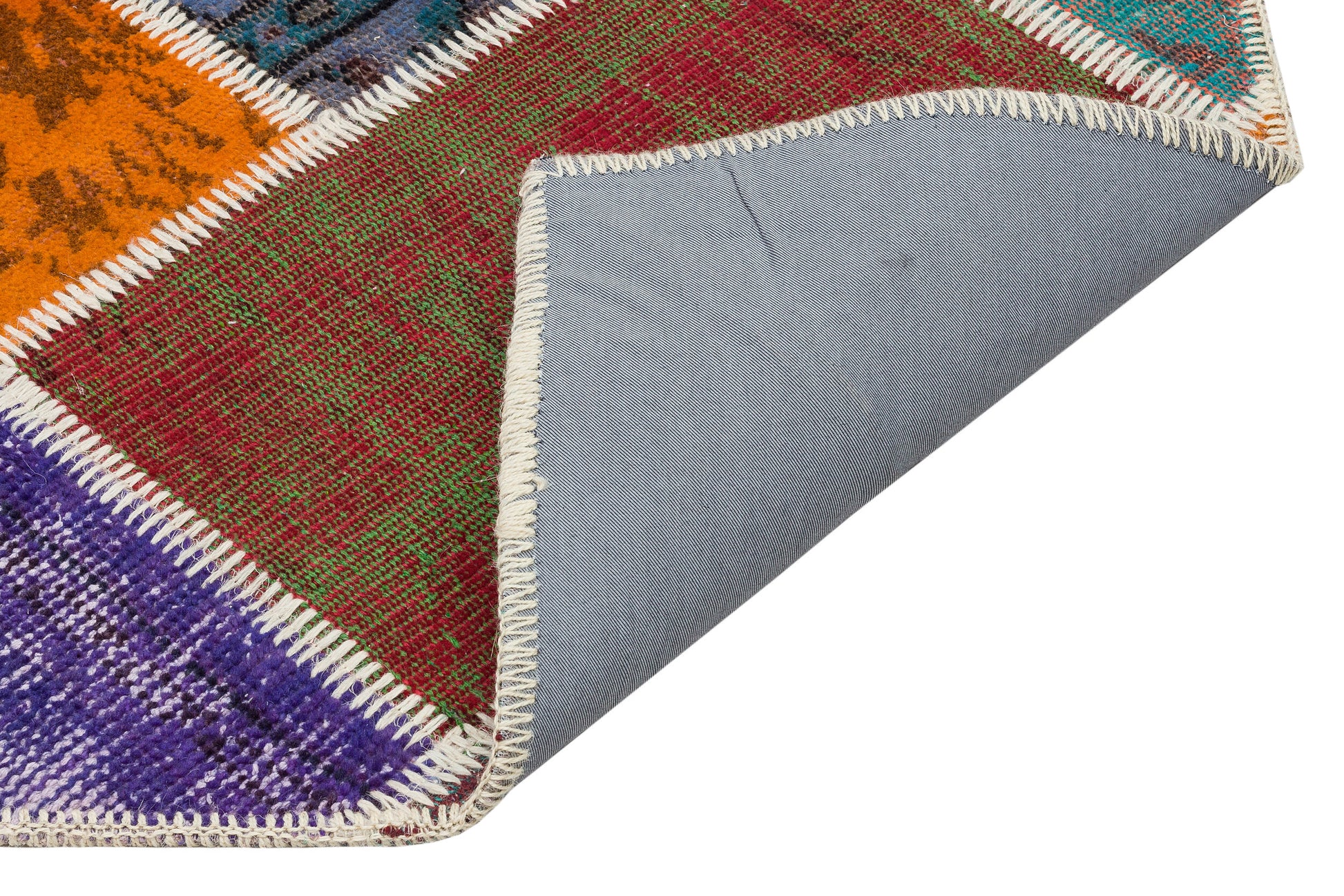 Iskece Bej Patchwork Yün El Dokuma Halısı 121 x 183 Apex Unique