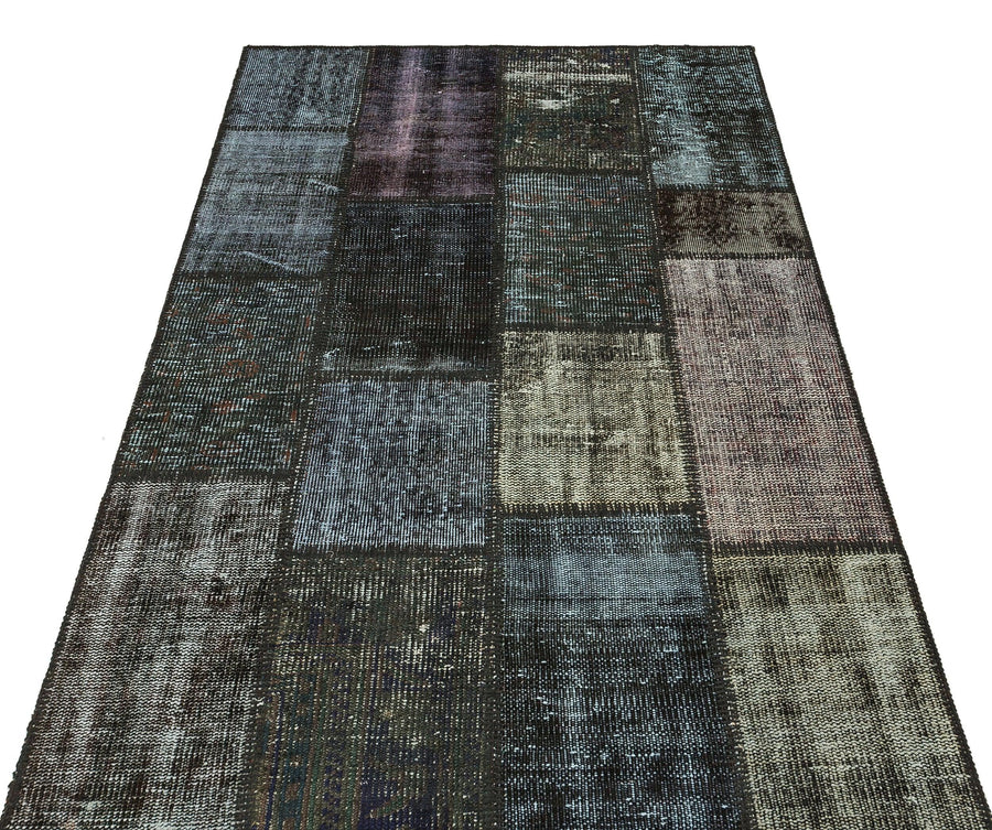 Gri Anadolu Eskitme Geometrik Yün Halı 120x179 - Özel Seri
