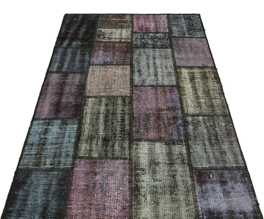 Gri Anadolu Eskitme Geometrik Yün Halı 120x181 - Özel Seri