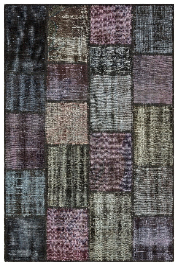 Gri Anadolu Eskitme Geometrik Yün Halı 120x181 - Özel Seri