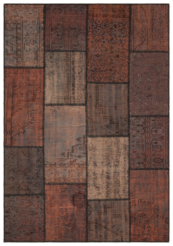 Bej Bordo Eskitme Vintage Yün Halı 161x231