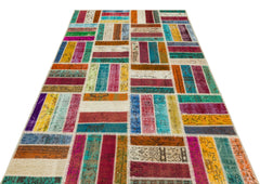 Iskece Bej Patchwork Yün El Dokuma Halısı 161 x 243 Apex Unique