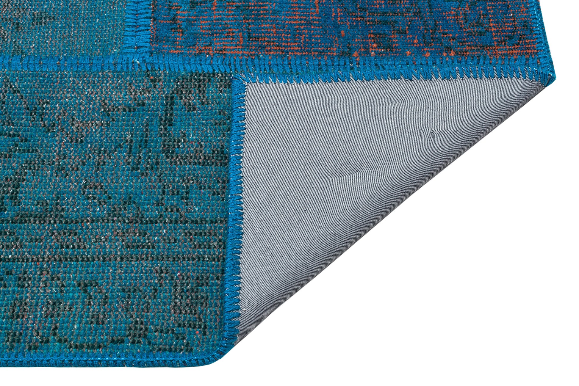 Iskece Turkuaz Eskitme Yün El Dokuma Halısı 162 x 230 Apex Unique