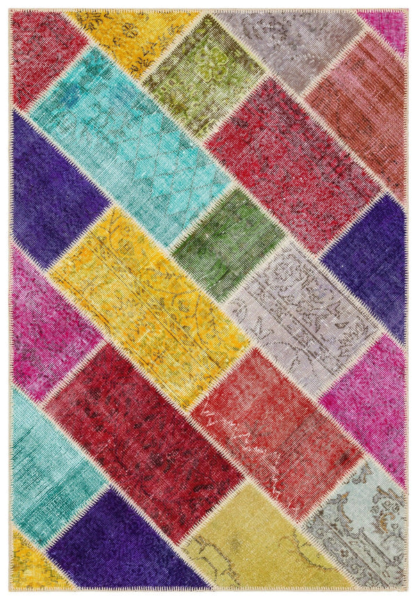 Bej Anadolu Patchwork Yün Halı 125x181 - Özel Seri