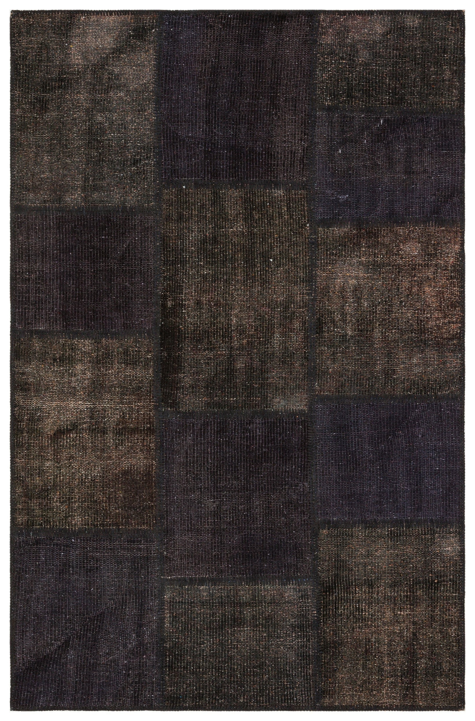 Iskece Kahverengi Eskitme Yün El Dokuma Halısı 118 x 181 Apex Unique