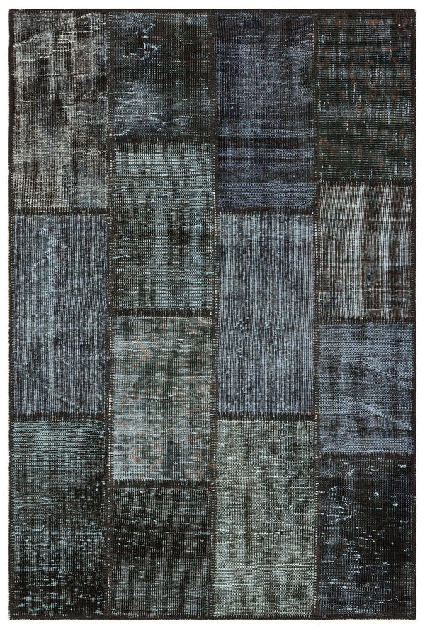 Gri Anadolu Eskitme Geometrik Yün Halı 121x181 - Özel Seri