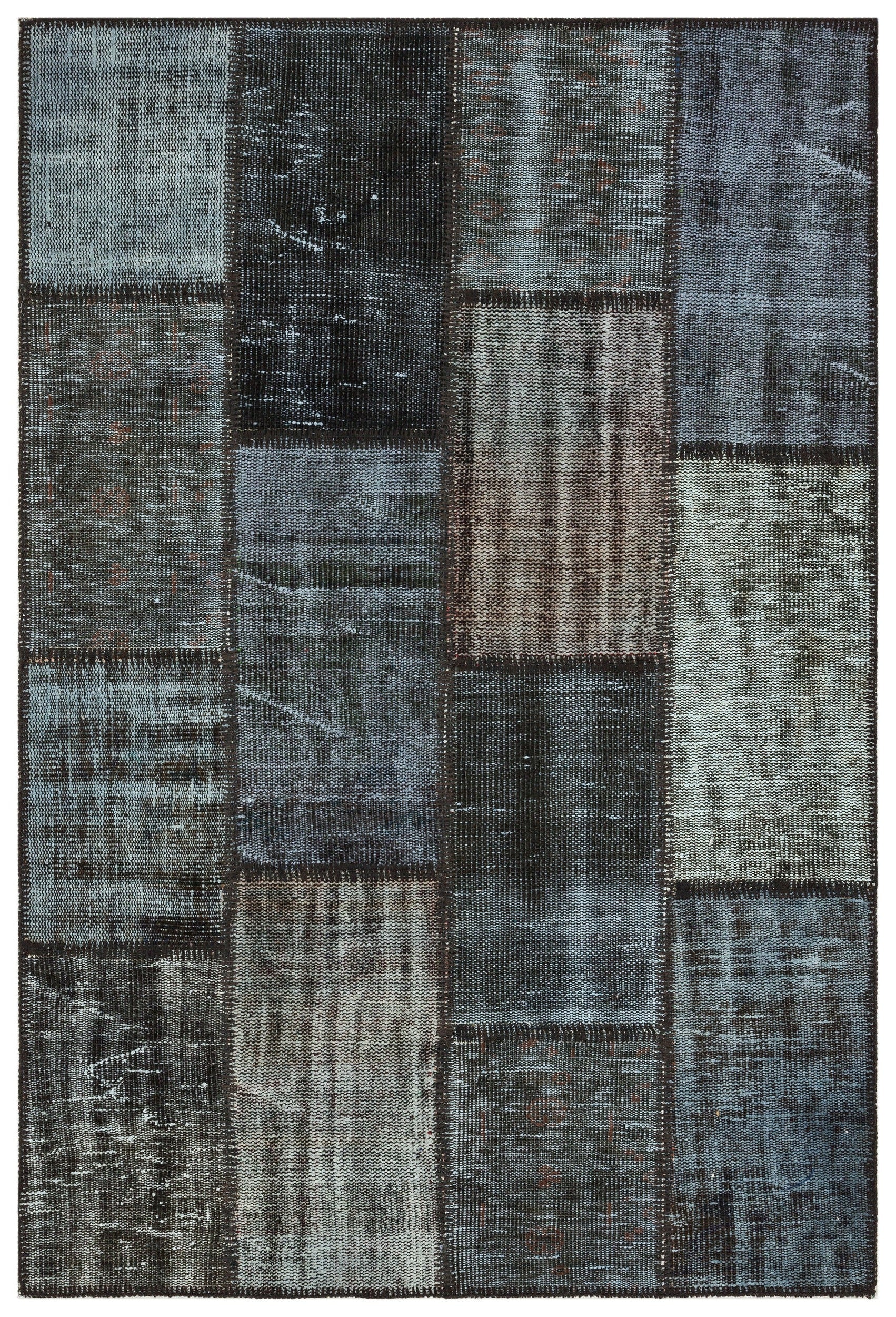 Iskece Gri Eskitme Yün El Dokuma Halısı 122 x 179 Apex Unique