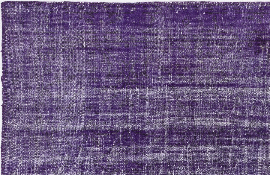Purple and Grey Solid Hand-Knotted Wool Rug 180x273 cm (5'11" x 8'11") – in the living room