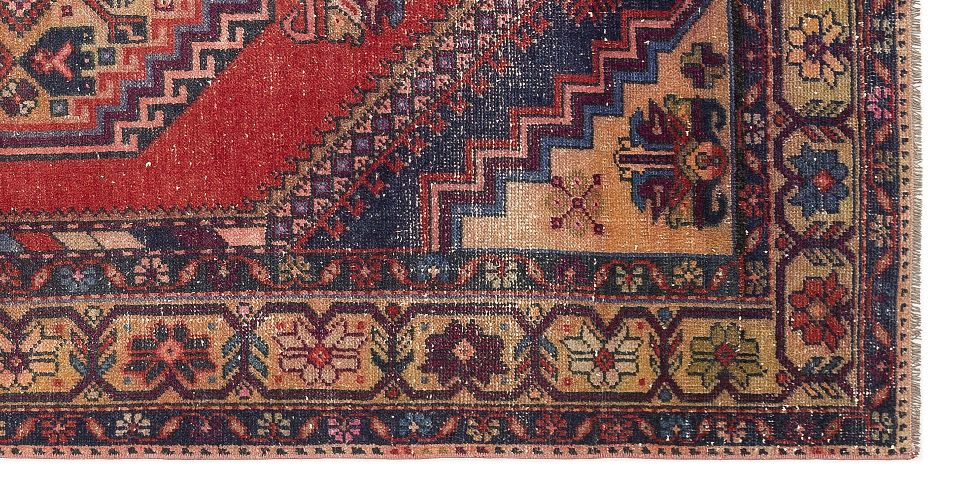 Kavala Kırmızı Klasik Yün El Dokuma Halısı 115 x 223 Apex Unique