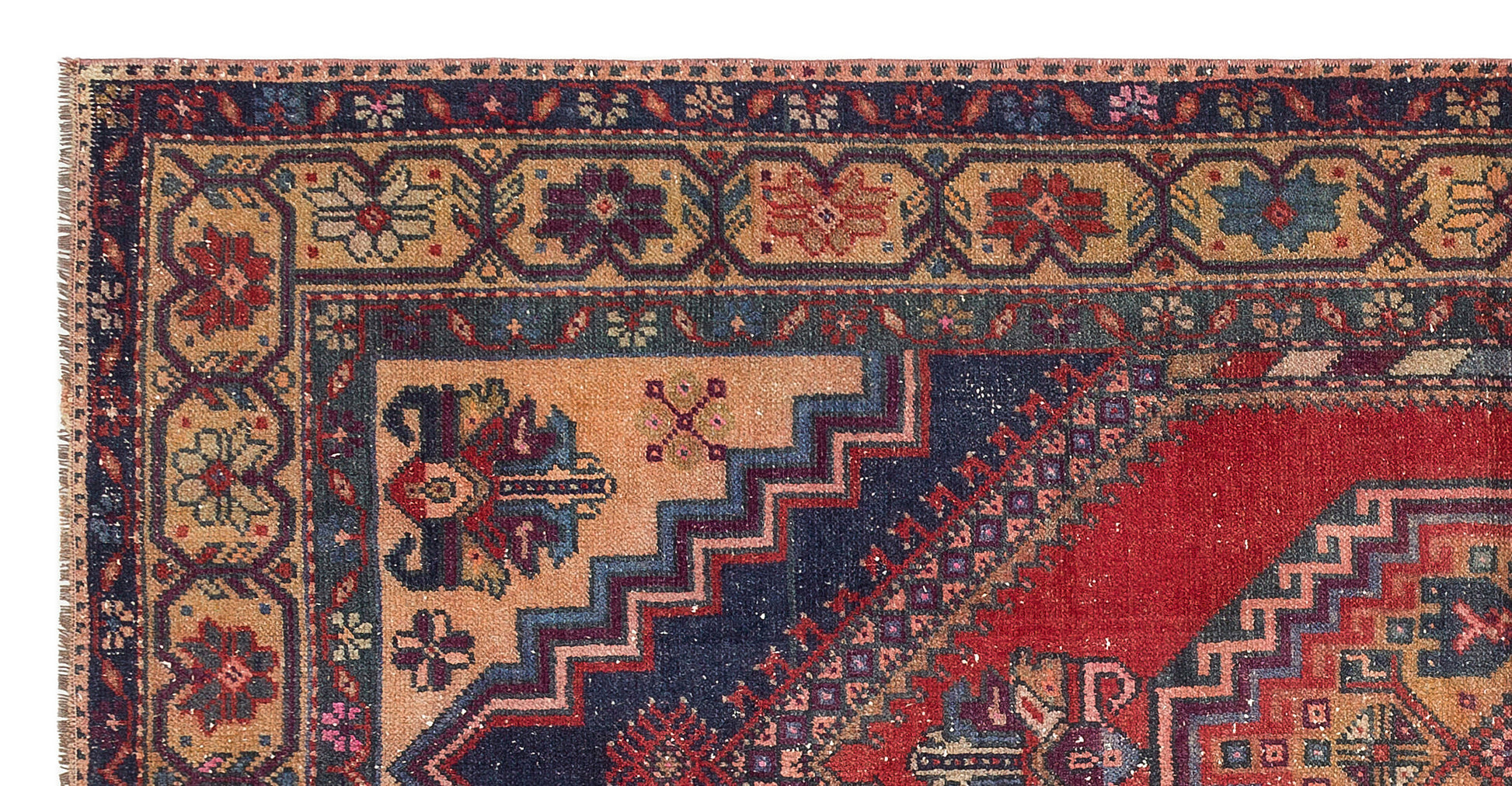 Kavala Kırmızı Klasik Yün El Dokuma Halısı 115 x 223 Apex Unique