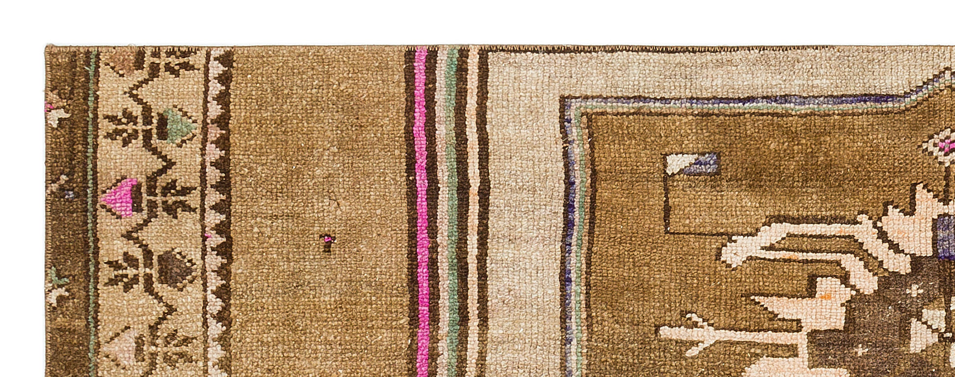 Kavala Kahverengi Klasik Yün El Dokuma Halısı 069 x 188 Apex Unique