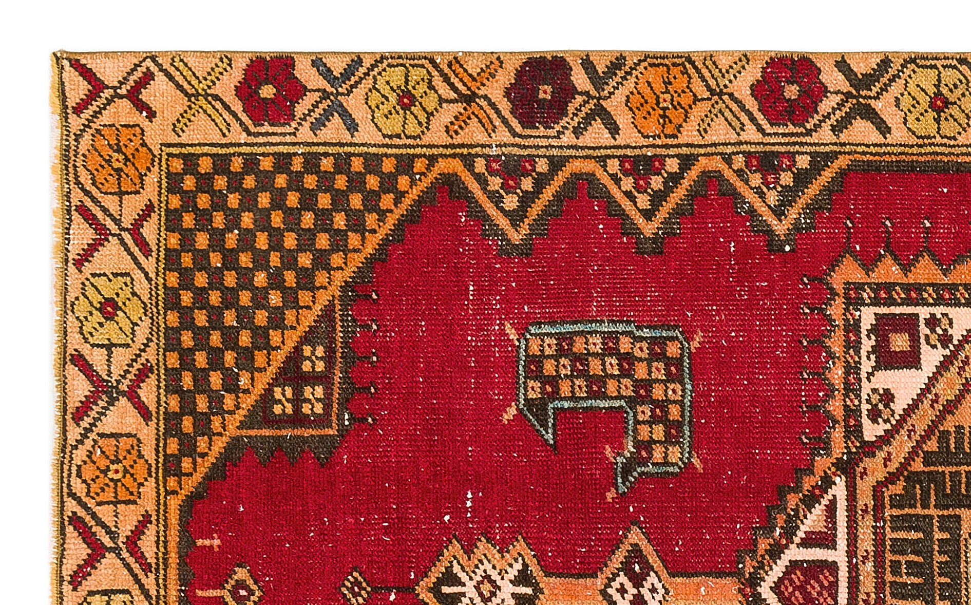 Kavala Kırmızı Klasik Yün El Dokuma Halısı 102 x 165 Apex Unique