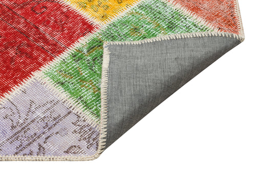 Iskece Bej Patchwork Yün El Dokuma Halısı 122 x 183 Apex Unique