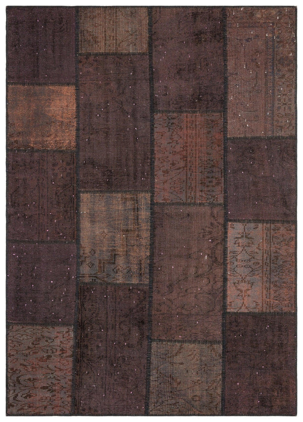 Beyaz Bordo Eskitme Geometrik Yün Halı 161x230