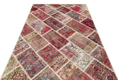 Iskece Kırmızı Patchwork Yün El Dokuma Halısı 163 x 233 Apex Unique